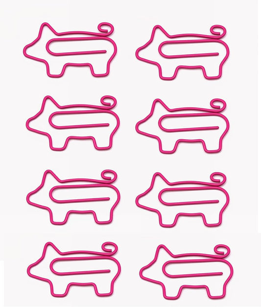 100 PCS Pink Pig Shaped Metal Clips Small Paper Clips Cute Cartoon Animals Note Clips Decorative Bookmark Clips for School Office Home Paper Files