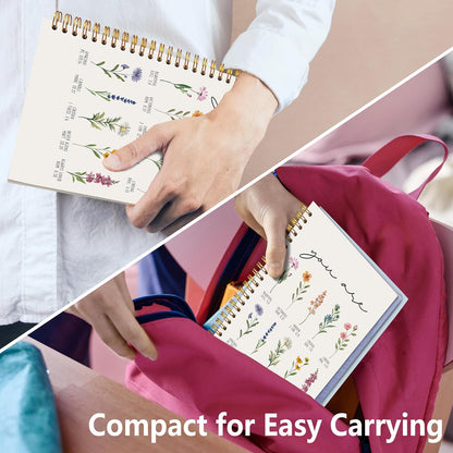 Flower Christian Spiral Notebook 5.5x8.3, You Are Bible Journaling Notebooks, Prayer Journal for Woman, Bible Verse Notebooks for Note Taking, Religious Scripture Journals for Writing