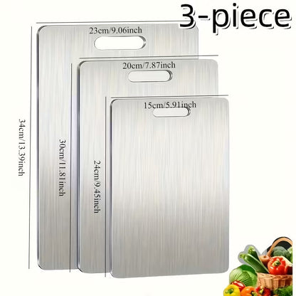Block Set with Non-Slip Base & Storage - Heavy-Duty 201 Cutting Boards, Dishwasher, Space-Saving Modern Kitchen Board Set with Knife-Friendly Design, BPA-Free & Rustproof for Meat, Vegetables, Cheese, Bread