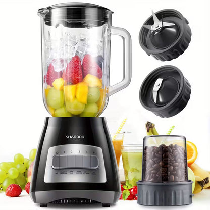SHARDOR 1200W Blender, Smoothie Juicer And Mike Shake, 52 Oz Countertop Blender & 22 Oz Personal Blender Combo, 3 Adjustable Speed For Frozen Fruit Drinks, Smoothies, Sauces, Gifts For Friends And Family, Large Capacity