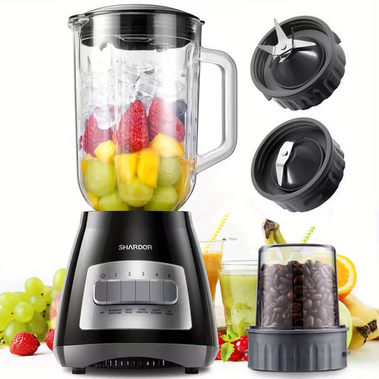 SHARDOR 1200W Blender, Smoothie Juicer And Mike Shake, 52 Oz Countertop Blender & 22 Oz Personal Blender Combo, 3 Adjustable Speed For Frozen Fruit Drinks, Smoothies, Sauces, Gifts For Friends And Family, Large Capacity