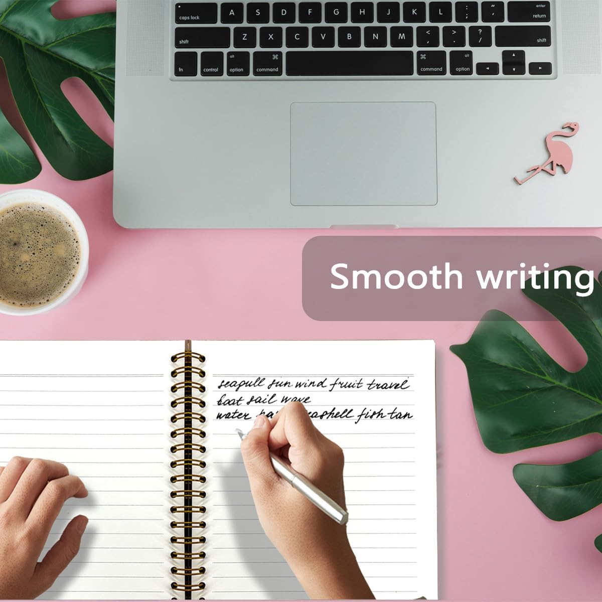 Cute Pink Bow Cherry Notebook Journal for Women Gifts, Coquette Pink Journaling Notebooks for Girls Work School Writing Study, Preppy Hard Cover Notebooks Journals for Girl Note Taking 5.5x8.3