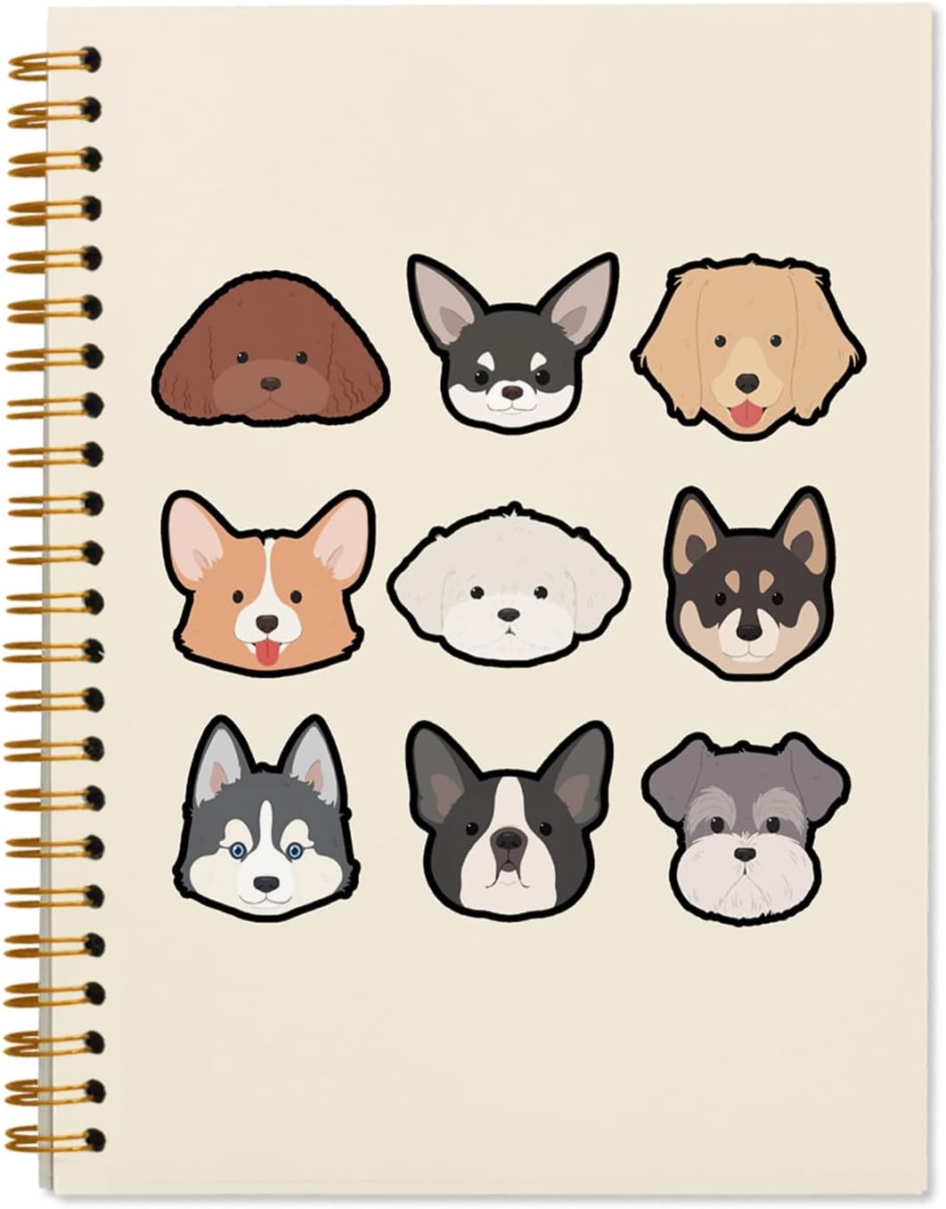 Cute Dog Notebook Journal, Cute Dogs Journaling Notebooks for Women Girls Work School Office Supplies, Gifts for Dog Lovers, 5.5x8.3
