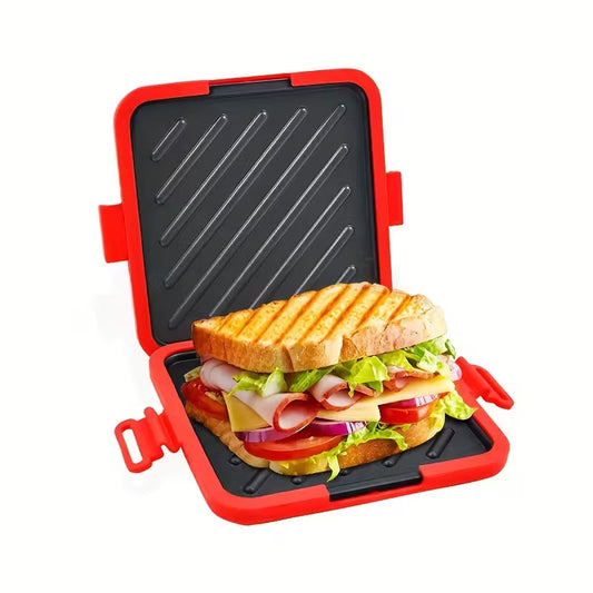 Microwave Sandwich Maker, Bread Baking Tray, No Oven Required, Can Bake Crispy Bread, Universal Microwave Food Grade Non-Stick Baking Tray, Can Also Be Used to Bake Ribs, Chicken Wings, Steaks, Sausages, Fish Steaks, Etc.