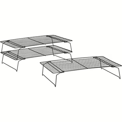 3-Tier Foldable Cooling Rack, Cake Tool, Baking Accessory, Cookie and Cake Drying Stand