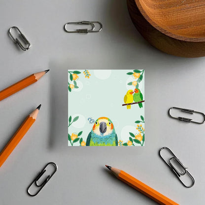 1 Pads Funny Bird Sticky Notes,Funny Animal Sticky Blank Space Notepad,Parrot Scratch Notepad,Animal Lover Gifts for Office Home School Decor Accessories