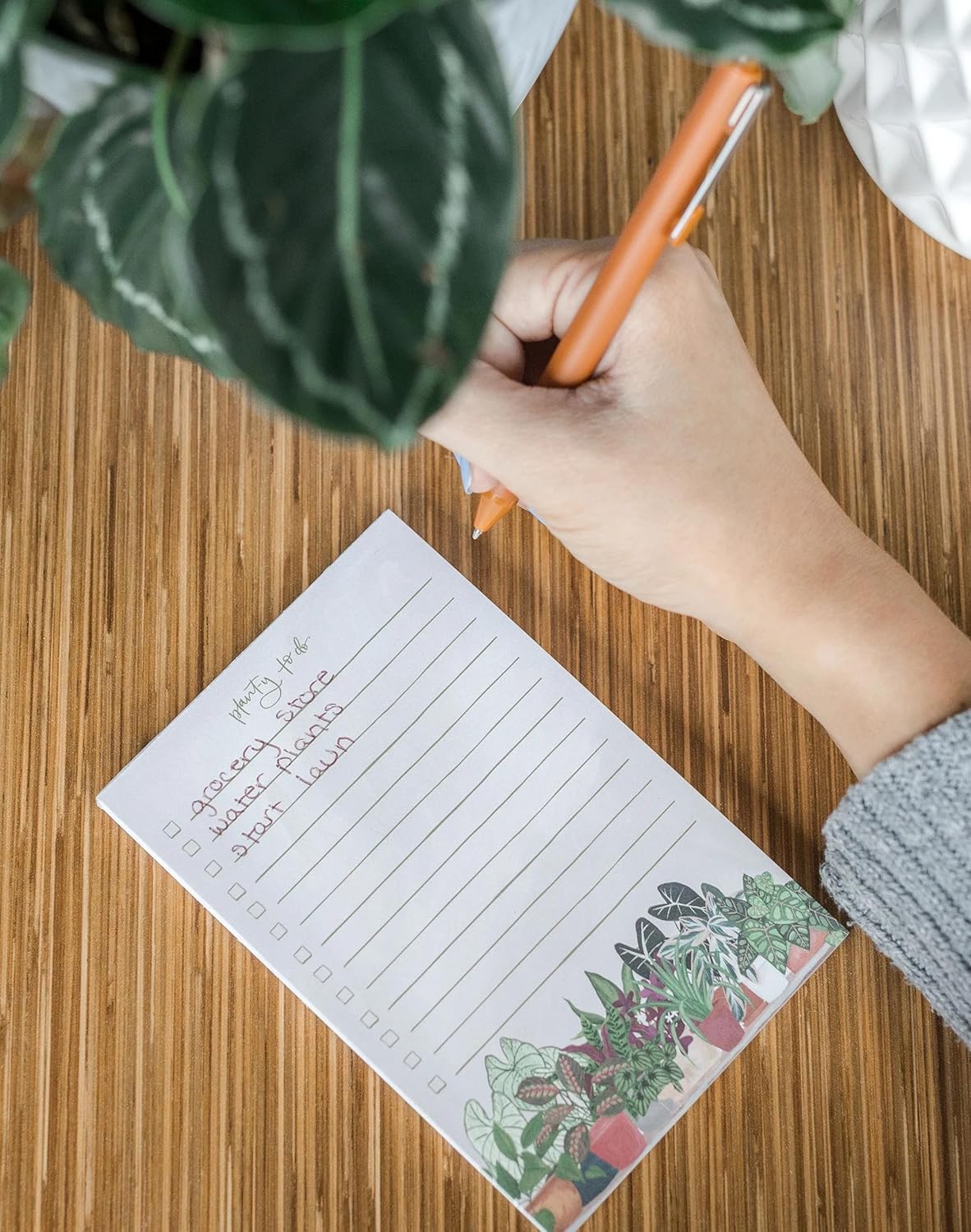 Houseplants Planty To Do List Notepad, Plants Design Note Pads with Tickbox, Weekly or Daily Checklist Reminder, Daily Planner Lined Notepad