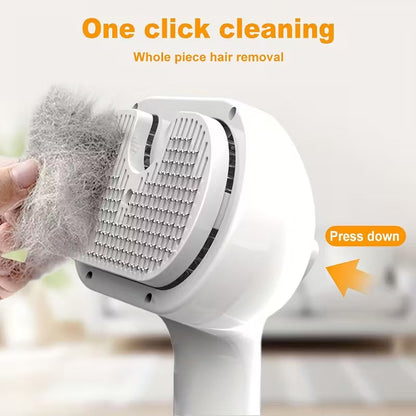 1pc Pet Spray Deshedding Brush, 3-in-1 Steam Pet Brush, One-Click Deshedding Self-Cleaning Cat and Dog Brush, Anti-Static Flying Hair Pet Grooming Brush, Stainless Steel Needle Brush, USB Charging, Suitable for Long and Short Hair Cats and Dogs
