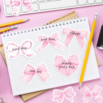 240Pcs Pink Bow Sticky Notes, Self-Adhesive Notepads Sticky Notes, Cute Memo Pad,Funny Cartoon Page Markers Classroom Rewards Birthday Theme Party Gift Stuffers Kids Gifts