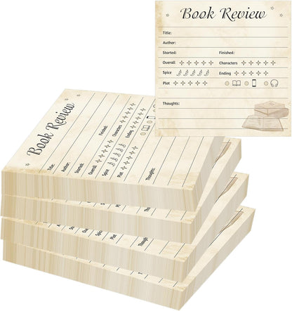 6 Pack Retro Book Review Sticky Notes Book Lovers&Readers Review Notepads 3 Inch-Self-Stick Note Pads for Reading Journals Book Review Tracker Reading Log for Bookworm Readers Students