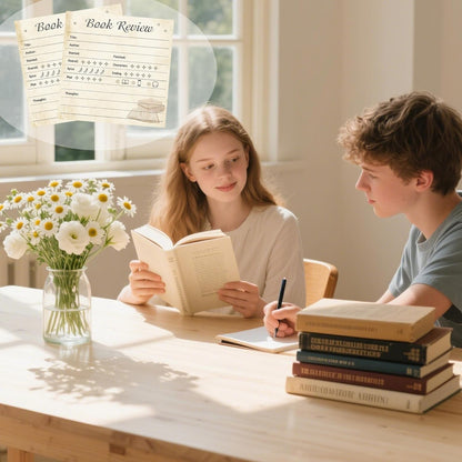 6 Pack Retro Book Review Sticky Notes Book Lovers&Readers Review Notepads 3 Inch-Self-Stick Note Pads for Reading Journals Book Review Tracker Reading Log for Bookworm Readers Students