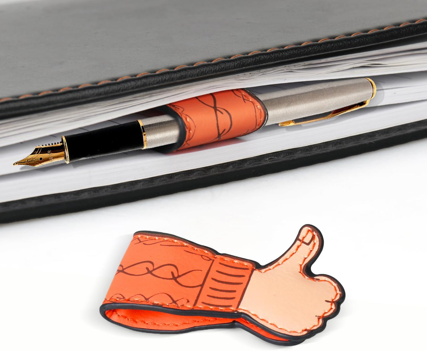 1 Pack Funny Magnetic Thumbs Up Bookmarks – Cute & Durable Leather Bookmark Page Markers, Strong Hold, Perfect for Book Lovers, Students & Office Use