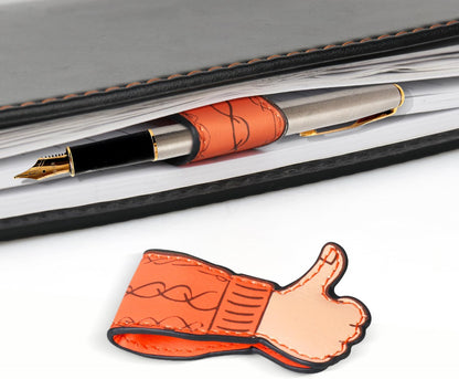 1 Pack Funny Magnetic Thumbs Up Bookmarks – Cute & Durable Leather Bookmark Page Markers, Strong Hold, Perfect for Book Lovers, Students & Office Use