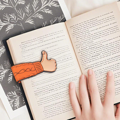 1 Pack Funny Magnetic Thumbs Up Bookmarks – Cute & Durable Leather Bookmark Page Markers, Strong Hold, Perfect for Book Lovers, Students & Office Use