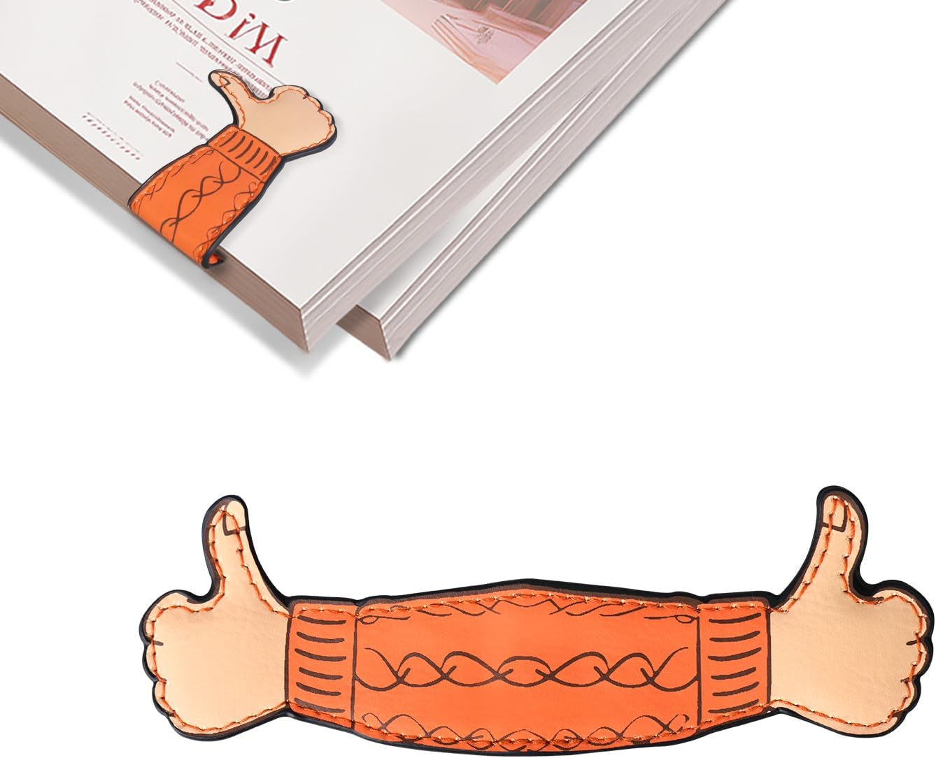 1 Pack Funny Magnetic Thumbs Up Bookmarks – Cute & Durable Leather Bookmark Page Markers, Strong Hold, Perfect for Book Lovers, Students & Office Use