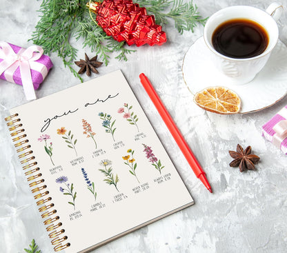 Flower Christian Spiral Notebook 5.5x8.3, You Are Bible Journaling Notebooks, Prayer Journal for Woman, Bible Verse Notebooks for Note Taking, Religious Scripture Journals for Writing